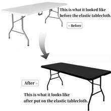 1pc Rectangle Half-Covered Tablecloth, Polyester Washable Wrinkle-Resistant Fitted Table Cover, Suitable For Indoor/Outdoor, Holiday Party, Dining, Banquet - Multicolor - View 8