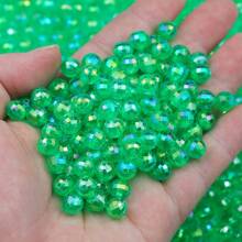 200 件 8 毫米透明 ABS 96 面圆珠，AB 涂层，适用于 DIY 手链、项链、珠宝制作，多种颜色可选