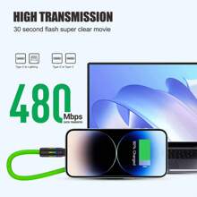 kamyuurs Kamyuurs With LED Light USB C To USB C Cable 240W (Compatible100w, 85w, 60w, 45w)Silicone C-C Charging Cable, Compatible With IPhone 15 16 Compatible With Huawei Compatible With Samsung Compatible With Xiaomi Series Fast Charging Seven Color Breathing Light(Attention: The Charging Light Interface Has A Light, Not A Seven Color Data Cable)
