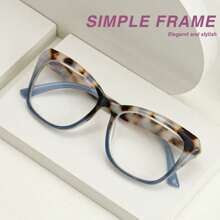1 st. Elegante grote frame dames leesbril, premium luipaard gradiënt kleur, modieuze lentekleuren, hoogwaardig pc-frame met comfortabele elastische pootjes, een klassieke stijlvolle dames leesbril