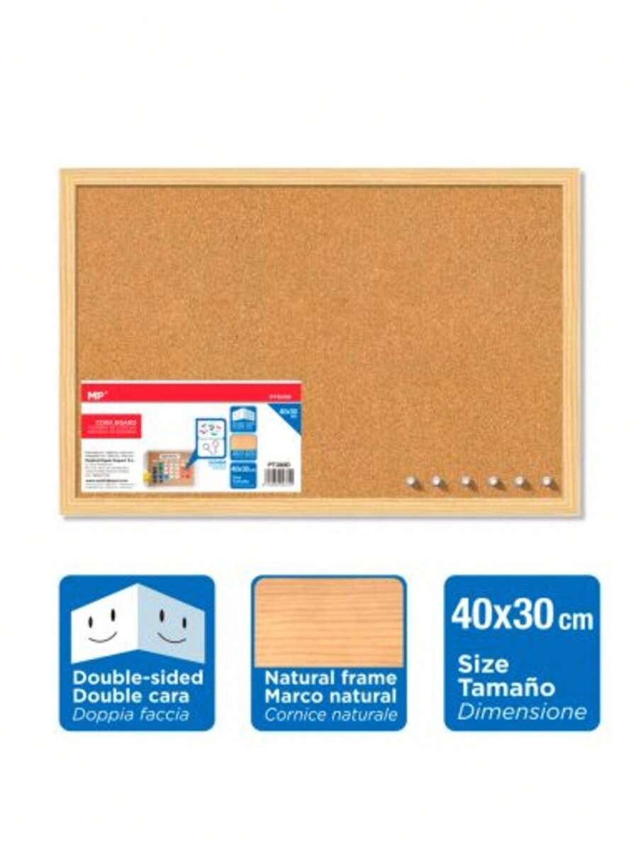 Dwustronna tablica korkowa z drewnianą ramą, wisząca tablica ogłoszeń, dekoracyjna tablica biurowa, domowa tablica ogłoszeń szkolnych