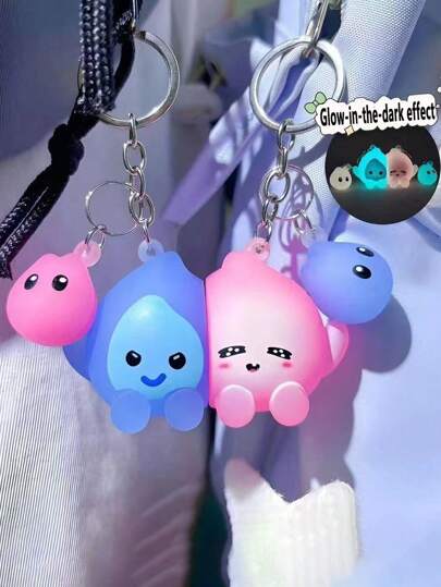 2 piezas Llavero con dije de hada de fuego que brilla en la oscuridad, decoración de llama de hada para mochila, regalo para amigos y parejas, accesorio para coche, bolso, escuela, dibujos animados, lindo, gótico, Y2k