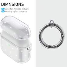 1pc Transparent Glitter TPU Shockproof Earphone Case Compatible With Apple 1/2/3, Pro/Pro 2nd, Minimalist Soft Protective Case For New Gen 4