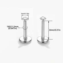 ADYJELY 2件装透明锆石鼻环耳环，G23钛金属材质，低致敏性，16G内螺纹，美杜莎唇环，耳骨耳环，耳垂耳环，耳骨耳环，2mm/3mm/4mm/5mm经典鼻部穿刺饰品，男女通用 - 2pcs/Set - 查看 14