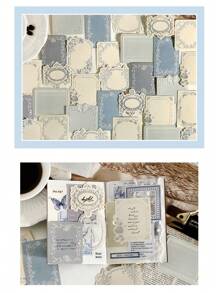 30 件复古风格压花记事本，带蕾丝框架，可书写日记材料，学生卡，个人定制 - 彩色 - 查看 5