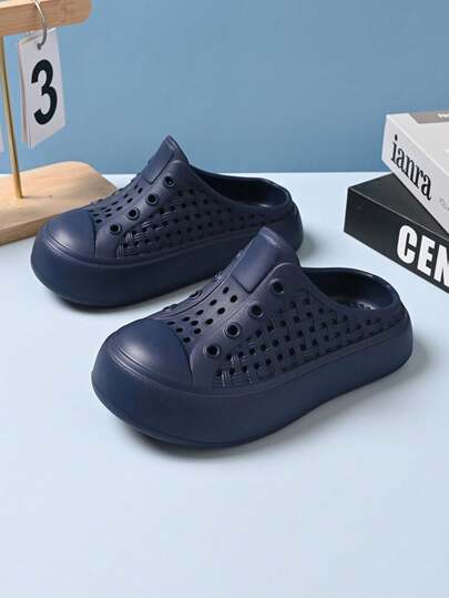 1 Pair Kids Boys/Girls Summer Non-Slip Solid Color Thick Sole Close-Toe Slippers