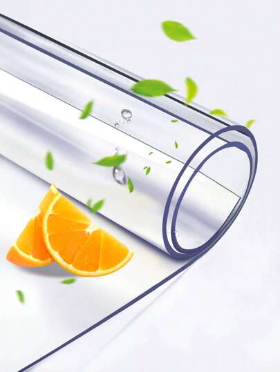 1pc Transparent PVC Table Cover Protector, 1.0mm Thick Desktop Protection Film, Heat Resistant, Waterproof, Oil-Proof, Scratch-Resistant Tablecloth Protective Cover, Suitable For Home, Hotel, Dining Table And Coffee Table