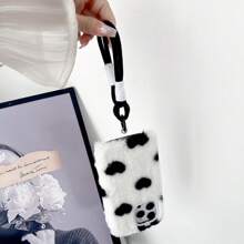 1 pieza Brazalete con soporte para teléfono móvil en forma de corazón blanco y negro, funda protectora de invierno compatible con iPhone/OPPO