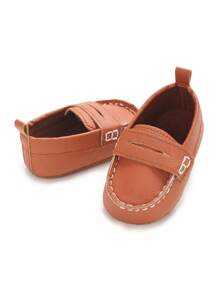 Newborn Infant Boy's Formal Shoes, Fashion PU Leather Shoes For 1st Birthday, Wedding, Party - Brown - View 5