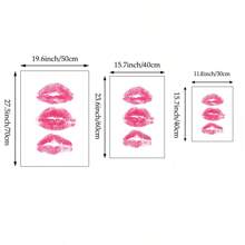 1/3 件粉色蝴蝶结墙壁艺术画复古美好旧时光王牌扑克牌帆布印刷画时髦的吻唇海报少女装饰适用于卧室、客厅或宿舍无框 - 彩色 - 查看 5