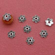 50PCS100pcs/200pcs Antique Silver Small Daisy Petals Alloy Spacer Beads, Used For Bracelets, Earrings, Key Chains, Anklet Jewelry, Handicraft Making