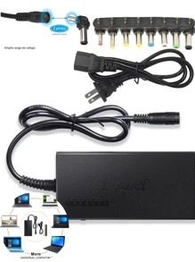 Cargador de corriente Universal para ordenador portátil, adaptador de CA de 96W con 8 convertidores de enchufe CC, cargador portátil ajustable de 12V a 24V, enchufe EE. UU., Adaptador de corriente Universal para ordenador portátil, cargador de 96W y 12V-24V, - Tipo de Enchufe B USA (110-127V) - Ver 1