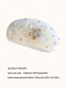 1pc Women's Handmade Botanical Applique Polyester Knit Beret Hat, Casual, Lightweight, Breathable, Quick-Drying For Spring/Summer Wear, Suitable For Daily, Photography, Gathering, Picnic - Multicolor - View 4