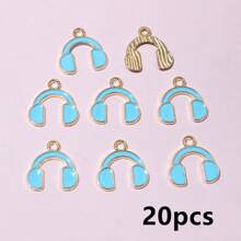 20-50pcs 15x14.5mm Enamel Cute Earphone Headphones Charms Pendant DIY Jewelry Making Accessories For Bracelet Earrings Keychains