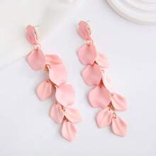 1 par de pendientes colgantes con borlas de hoja y flor multicolor de estilo vintage y elegante, best seller