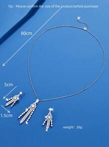 DV JEWELRY 3 件套：白金和 18K 镀金锆石项链、手链、耳环、开口戒指珠宝套装、女士奢华珠宝、派对、周年纪念礼物 - DV2SB01004 - 查看 4