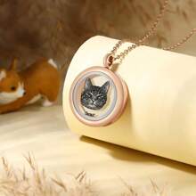 Customized Pet Portrait Memorial Urn Necklace, Personalized Pet Urn Necklace, Pet Urn Jewelry, Dog Memorial Gift, Pet Memorial Jewelry Necklace With Dog Hair/Fur, Memorial Gift With Pet Portrait Carving, Cat Memorial Gift