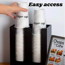 Ein Papierbecher-Halter für den Schreibtisch, Einweg-Becher-Extraktor und Becher-Aufbewahrungsbox. Raumdekoration. Transparent/Schwarz/Verschiedene Spezifikationen. Geeignet für: Wohnzimmer, Küche, Esszimmer, Café, Büro, Feiertage, Familienfeiern usw. Küchendekoration, Schreibtischdekoration. Weihnachtsgeschenke.