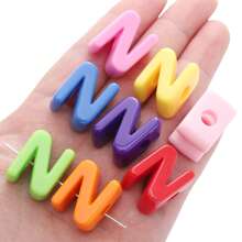 10pcs Letter 3D Beads -Random Color Mixing Of Number Beads, English Letter Beads- Used For Jewelry Creative DIY Make, Such As Bag Chains, Waist Chains,Phone Chains Accessories