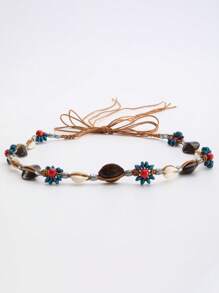 1 Pc Women's Bohemian Wax Rope Hollow Out Handmade Woven Dress Decoration Belt Fall, Autumn, Halloween - A - View 4