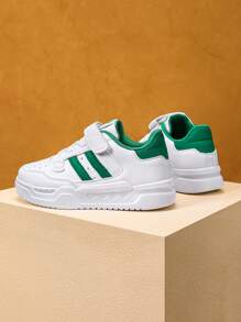 Unisex Children White Casual Sneakers, Students Sports Shoes, , Non-Slip Outdoor Activity Trainers, Suitable For Four Seasons - Green - View 4