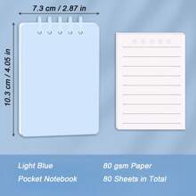 Libreta de bolsillo, cuaderno pequeño, libreta de bolsillo, cuaderno espiral pequeño de 10.3X7.3cm (4.05X2.87in), papel de 80g/m2 para mantenerse organizado en el trabajo, la escuela y la oficina, útiles escolares, de vuelta a la escuela. - Multicolor - Ver 13