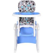 HOMCOM 2 In 1 Convertible Baby High Chair Toddler Table Chair Infant Feeding Seat Removable Food Tray Harness - Blue - View 7