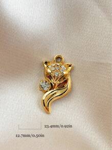 10pcs Diamond Embellished Butterfly Pendant For DIY Earrings, Necklace, Bracelet, Anklet Jewelry Making - Gold - View 7