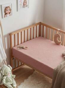 2 Pieces Set Plain Soft Fitted Crib Sheets, Breathable Newborn Baby Bed Essentials