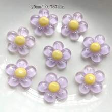 10Pcs New Cute 20mm Resin Floret Flat Back Cabochon Scrapbook Kawaii DIY Embellishments Accessories