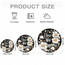 1 Señal de madera con diseño de corazón "Feliz Día de la Madre", patrón floral rojo, decoración rústica de pared para el hogar y el jardín, ideal para el Día de la Madre, cumpleaños y aniversarios, sin necesidad de electricidad
