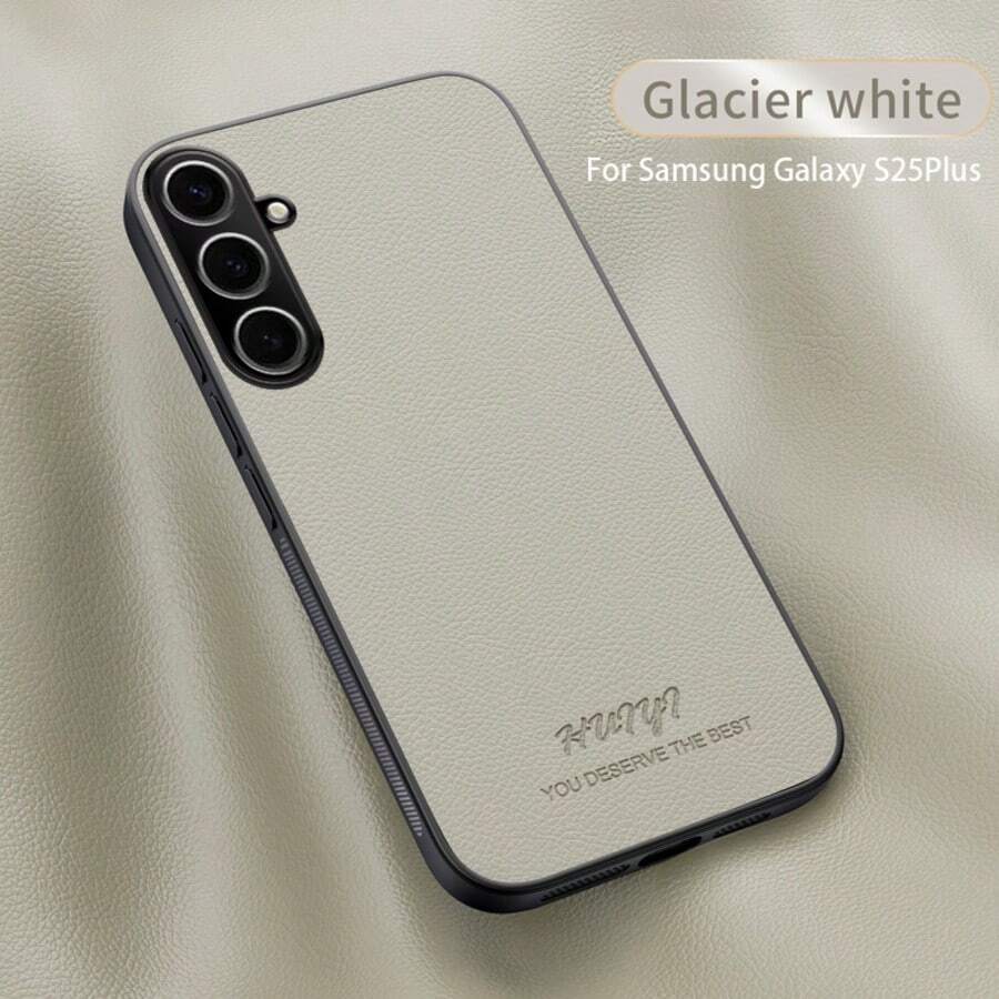 Magnetisch anziehende Handyhülle, Schwarz/Gentlemen Blau/Klassisch Braun/Möwengrau/Weiß PU Schale, kompatibel mit Samsung Galaxy S25 S24 S23 S22 S21 S20 Ultra/ S25 S24 S23 S22 S21 S20 Plus/S25 S24 S23 S22 S21 S20 FE, Apple, Series, stoßfeste Schutzhülle - Gletscherweiß - Übersicht 1