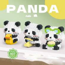 Seria de animale Panda Micro Particule Blocuri de construcție Model de jucărie, Asamblare DIY Drăguț de desene animate Decorare desktop Decor Cadou