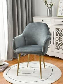 1 pièce Housse de fauteuil en velours argent renard argenté de nouvelle conception arquée, housse de chaise élastique asymétrique convenant pour la salle à manger, le salon et la chambre à coucher