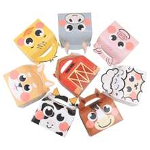 16pcs Farm Animal Tote Bag Farm Theme Candy Gift Box Perfect For Birthday Parties And Celebrations - Multicolor - View 4