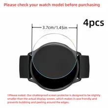 (4 件装) 适用于小米手表 S4/S3/S1/S1pro/S1 Active/Wath 2 Pro 的钢化玻璃屏幕保护膜，超耐用，防指纹，无气泡，高清清晰，适用于小米手表 S3/S1/S1pro/S1 Active/Wath 2 Pro 的手表膜[轻松安装] 生日、家人、朋友的礼物手表屏幕保护膜、手表盖、手表配件