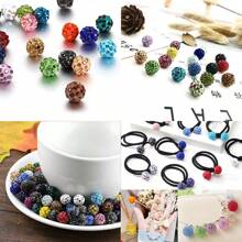 Perles de strass de 10 mm pour l'artisanat, 10/30/60 pièces en couleurs mélangées, perles rondes brillantes Shamballa boule disco en vrac, perles de cristal étincelantes fantaisie en argile pour la création de colliers, bracelets, boucles d'oreilles et décoration DIY