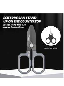 Tijeras de pesca de aluminio de alto rendimiento para cortes precisos, tijeras de aluminio portátiles para pesca, campamento y aventuras al aire libre, tijeras de pesca de aluminio compactas - perfectas para pescadores, actualiza tu equipo de pesca con nuestras tijeras de aluminio - ¡20% de descuento hoy!