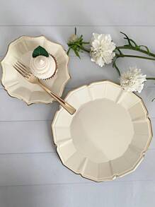 60 Stück weiße Pappteller - weiße Einwegteller für Party/Hochzeit - beinhaltet 30 Stück 10-Zoll weiße Dinner-Teller und 30 Stück 7-Zoll weiße Dessert-/Salatteller für Ostern