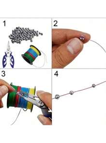 205 件/盒海钓配件，铅坠盒套装，开口铅坠，铅坠，海水钓鱼减震器