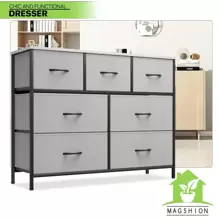 7-Tier Drawers Dresser Fabric Chest Storage Rustic Bedroom Organizer Furniture