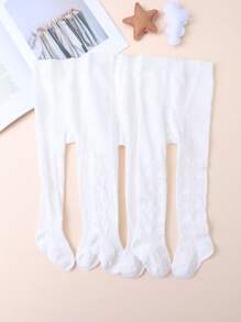 3 双女童纯色印花紧身裤、打底裤，适合年轻女孩的日常休闲穿着 - 彩色 - 查看 2