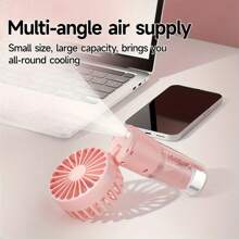 Ventilateur électrique portable avec fonction d'humidification, ventilateur pliable à main pour brumisation et refroidissement, ventilateur mini USB rechargeable, rafraîchissant pour une utilisation intérieure et extérieure en été