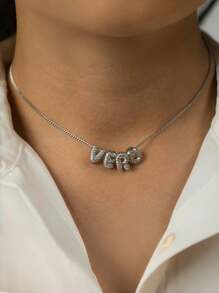 1 chiếc vòng cổ chữ cái bong bóng 3D, mặt dây chuyền chữ cái bong bóng tùy chỉnh, quà tặng trang sức cá nhân hóa, vòng cổ chữ cái bong bóng hình tròn - Quà tặng cá nhân hóa cho bạn bè, cặp đôi và gia đình, vòng cổ tên thiết kế độc đáo phù hợp cho đám cưới, Ngày Valentine, Ngày của Mẹ, màu bạc, phong cách, nhiều màu sắc, thích hợp cho sinh nhật, lễ tốt nghiệp, dạ hội, tiệc tùng, học sinh trung học cơ sở, học sinh trung học phổ thông, sinh viên cao đẳng, sinh viên đại học, sinh viên năm nhất, năm hai, sinh viên năm ba, nét lãng mạn tinh tế, màu bạc thời trang, trang sức dành cho nữ. - Bạc Zirconia - Xem 4