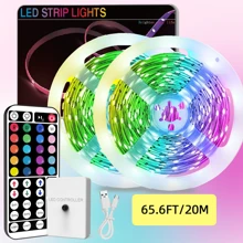NBBUFF 3.28ft-98.4ft LED Strip Lights For Bedroom Room,With 44Key Remote, Flexible Use,Adjustable Color Flashing Speed,6 DIY Modes,Very Easy To Install,For Ceiling, Party Atmosphere Lights ,Festive Atmosphere Lights,Holiday Gifts