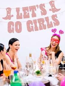 1 Set Let's Go Glitter Banner - Silver, 5 Ft. | Bachelorette Party Decorations, Cowgirl Birthday, Last Rodeo Backdrop, Nashville, Cow Rodeo Theme