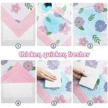 超吸水 20 片宠物训练垫快干芯，防漏、防臭 | 透气无纺布顶部，防滑背衬，蓝色/粉色/图案设计 | 小狗/狗/猫尿垫，适用于板条箱、旅行和室内使用 - 彩色 - 查看 4