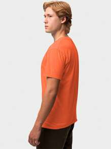Camisa Camiseta Masculina Estampada Medvet 100% Algodão Fio 30.1 Penteado - Laranja - Visão 2