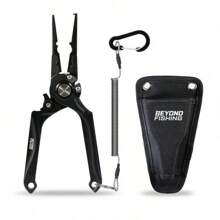 Beyond Fishing Pro Aluminum Series 8 Inch Multifunction Fishing Pliers, Saltwater Resistant Fishing Cutter, Tungsten Carbide Cutters, Corrosion Resistant  Coating With Sheath - 黑色 - 查看 2