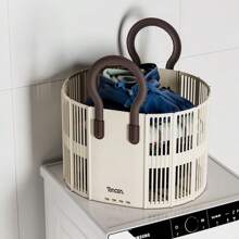 Cestino per biancheria in plastica pieghevole con manico, cesto portabiancheria grande e pieghevole, facile da trasportare, contenitore per rifiuti salvaspazio per lavanderia, camera da letto, dormitorio, camper - Multicolore - Visualizzare 9